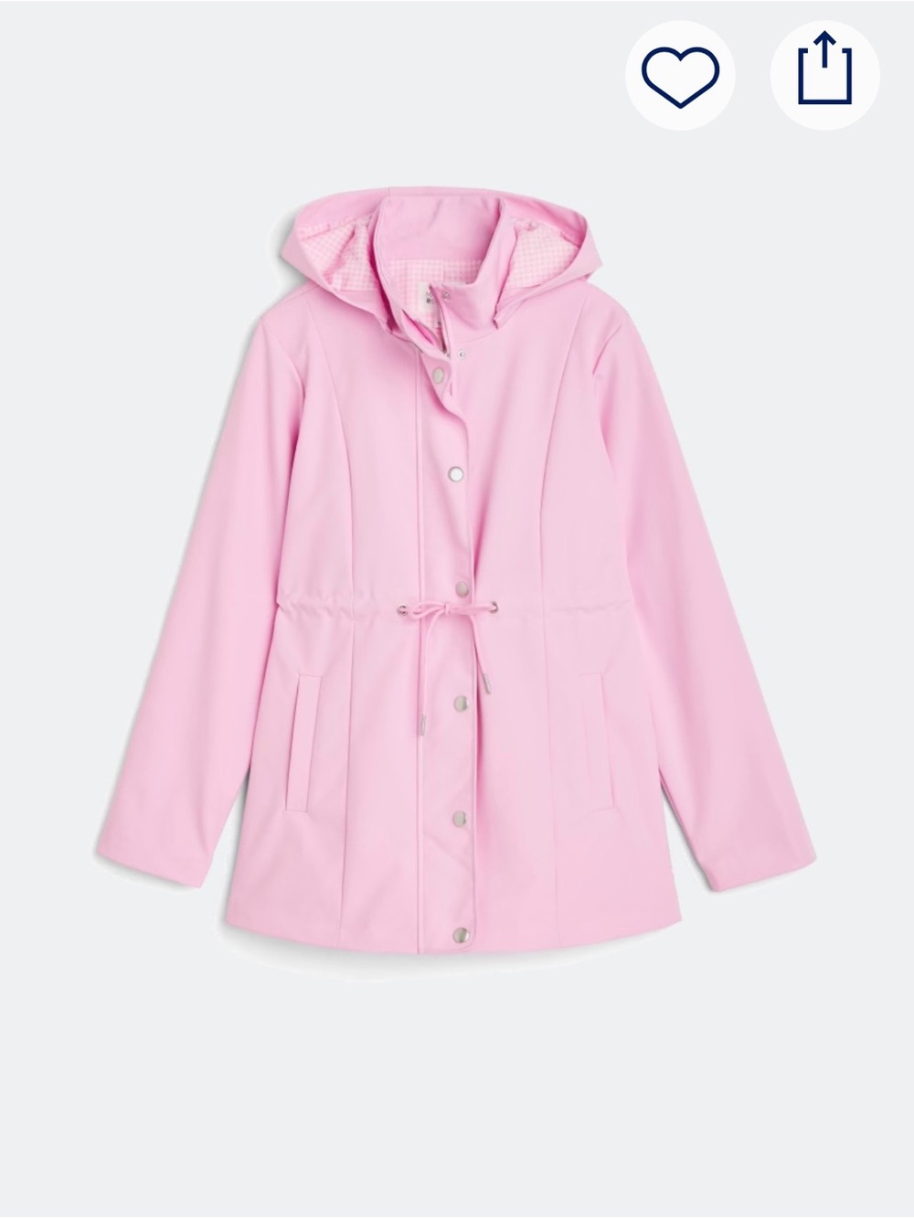 Market & Spruce Hooded Pink Trench with Drawcord Waist raincoat